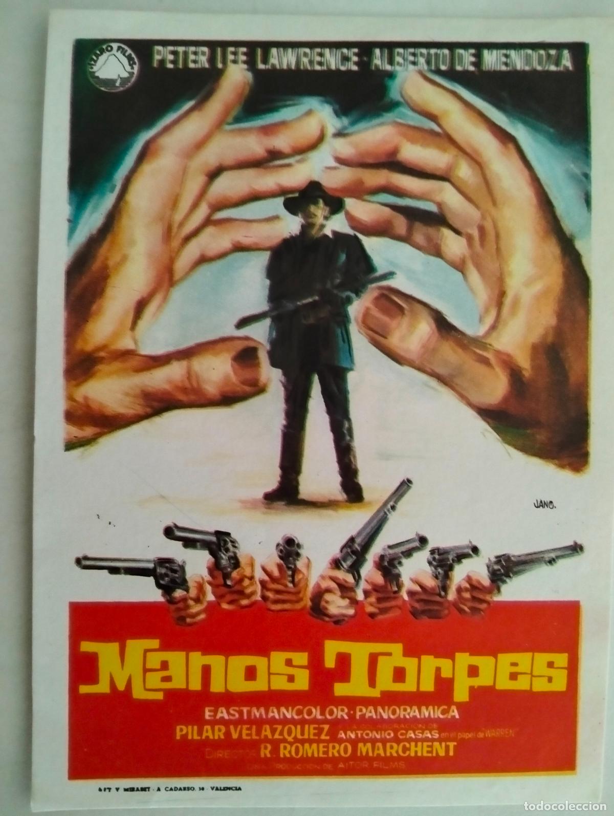 Cine: FOLLETO DE CINE, MANOS TORPES