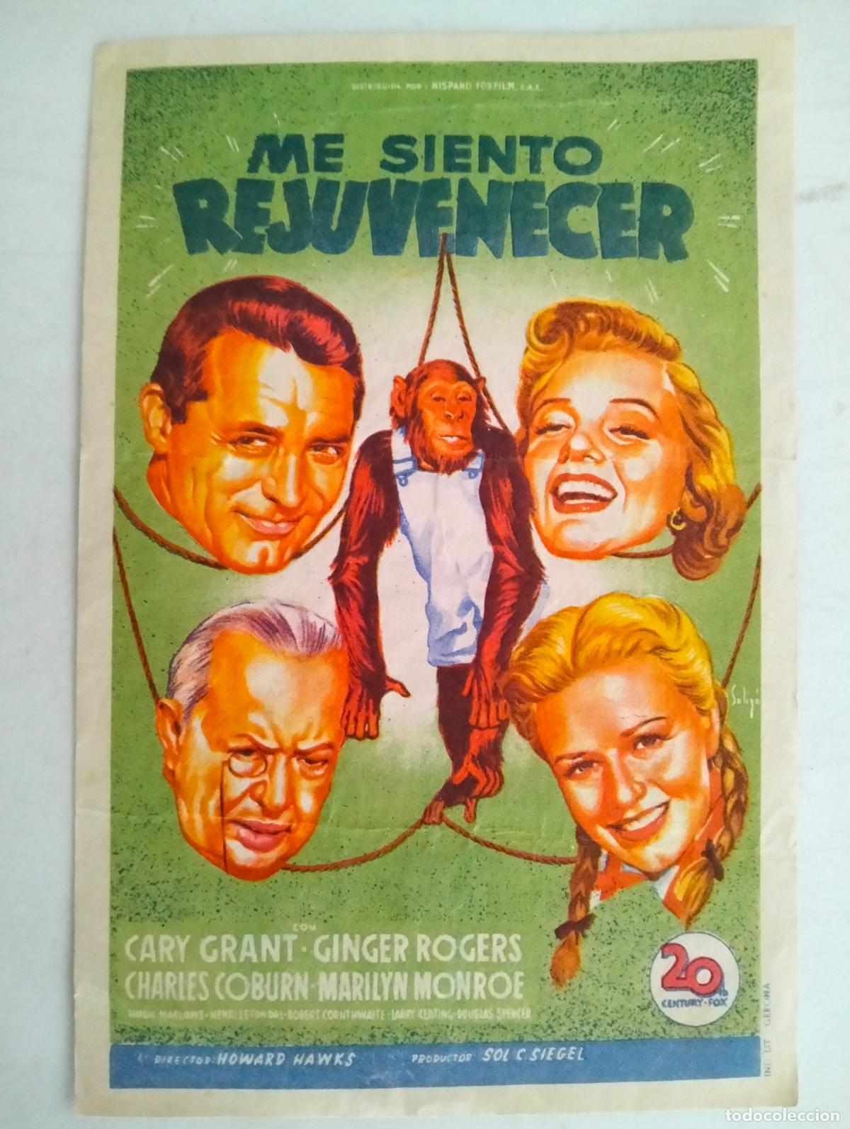 Cine: FOLLETO DE CINE, ME SIENTO REJUVENECER, PUBLICIDAD CINE REX