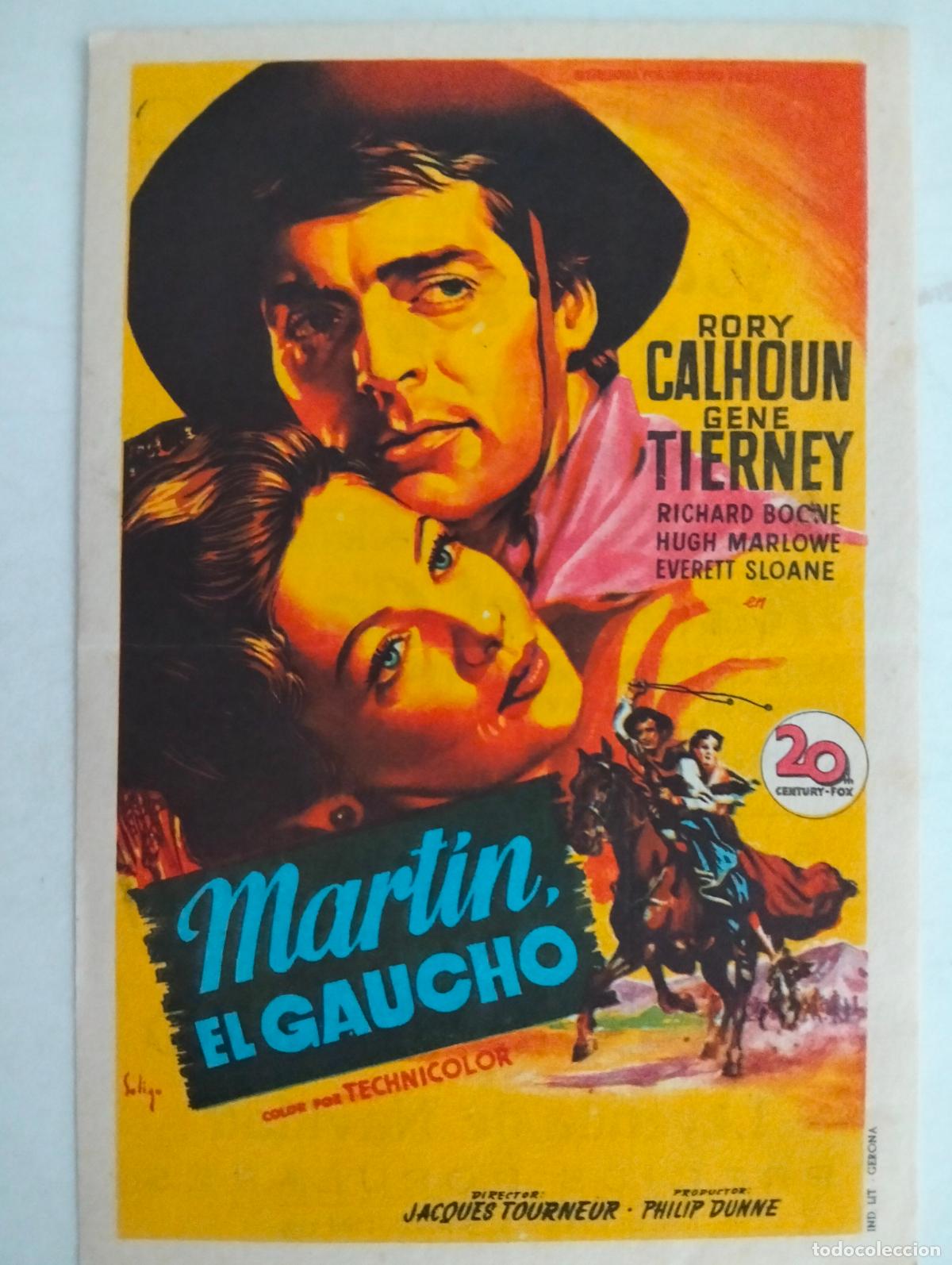 Cine: FOLLETO DE CINE, MARTIN EL GAUCHO, PUBLICIDAD GRAN TEATRO