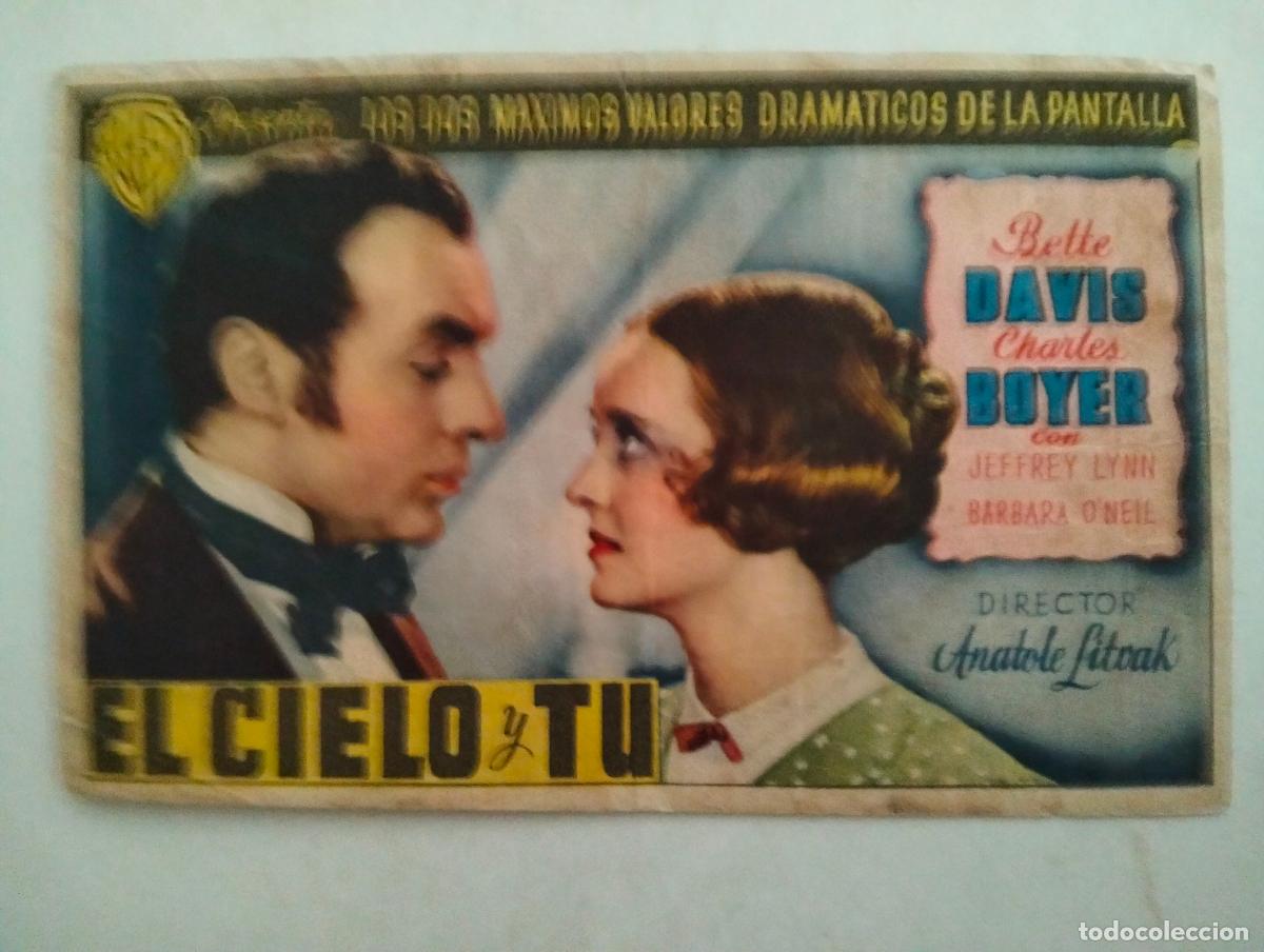 Cine: FOLLETO DE CINE, EL CIELO Y TU, PUBLICIDAD CINE MARINA