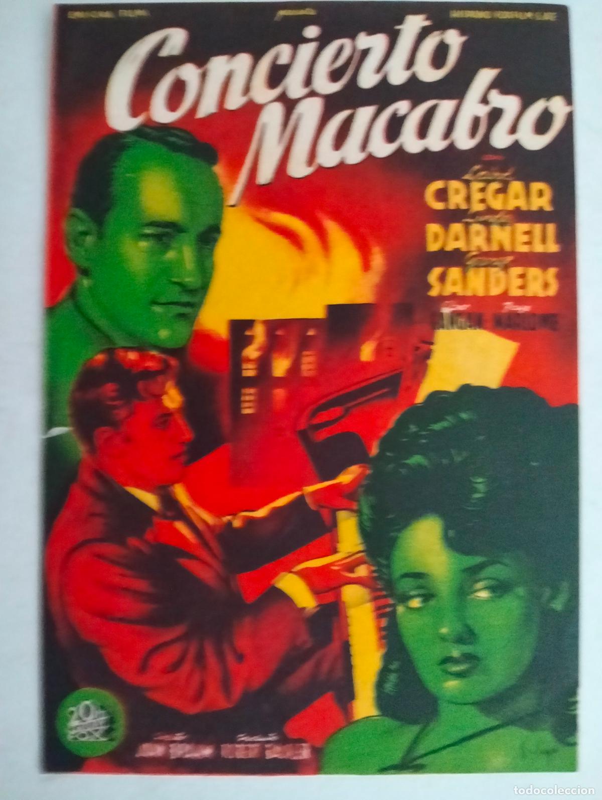 Cine: FOLLETO DE CINE, CONCIERTO MACABRO