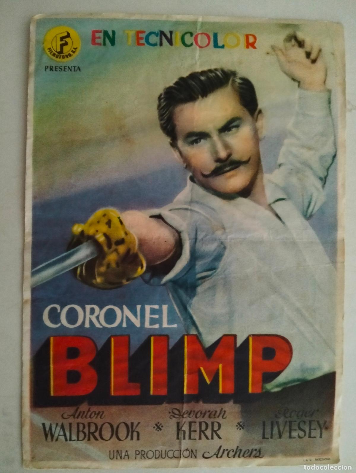 Cine: FOLLETO DE CINE, CORONEL BLIMP, PUBLICIDAD MARIA LISARDA COLISEUM