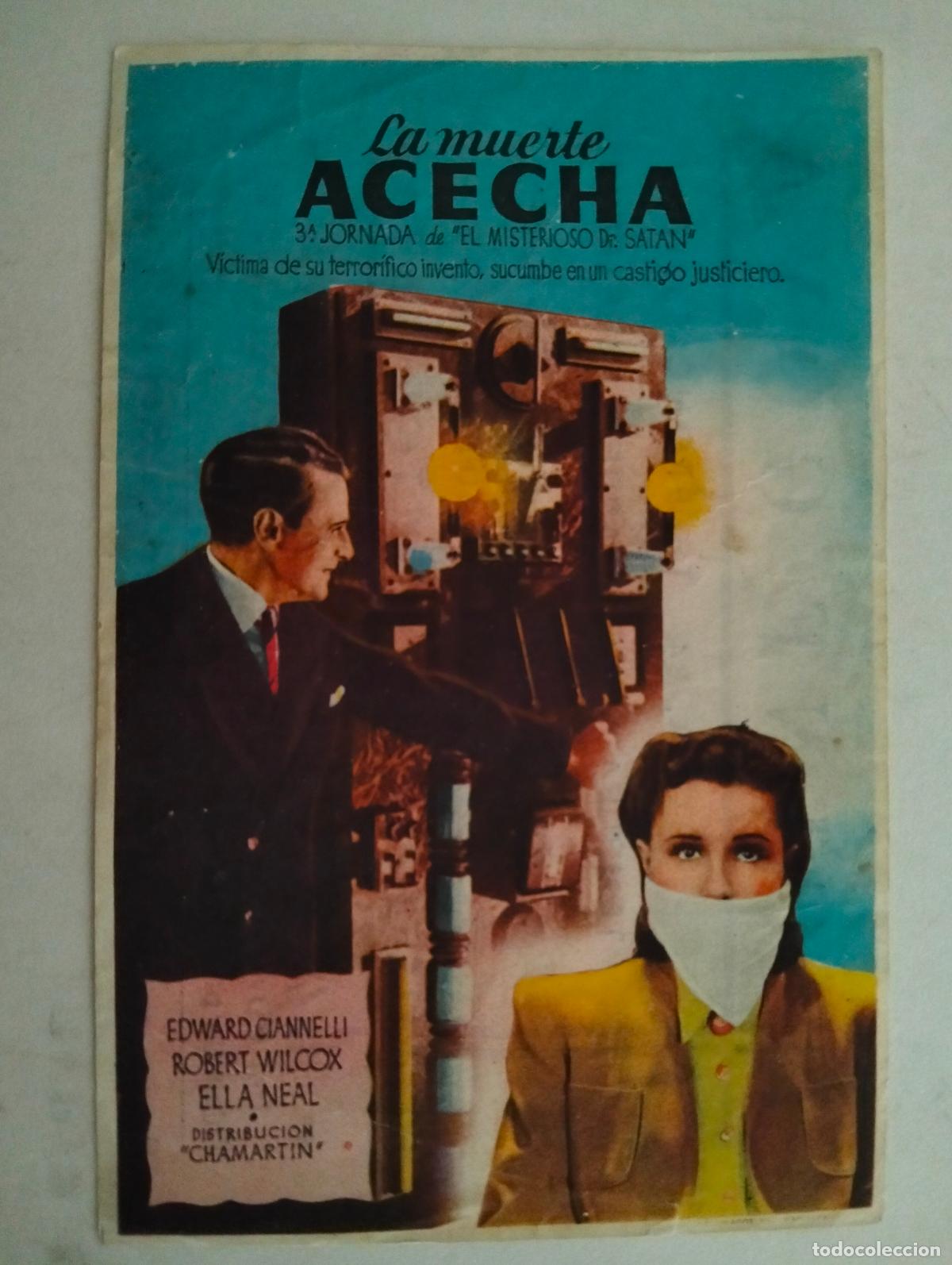 Cine: FOLLETO DE CINE, LA MUERTE ACECHA, PUBLICIDAD CINE GOYA