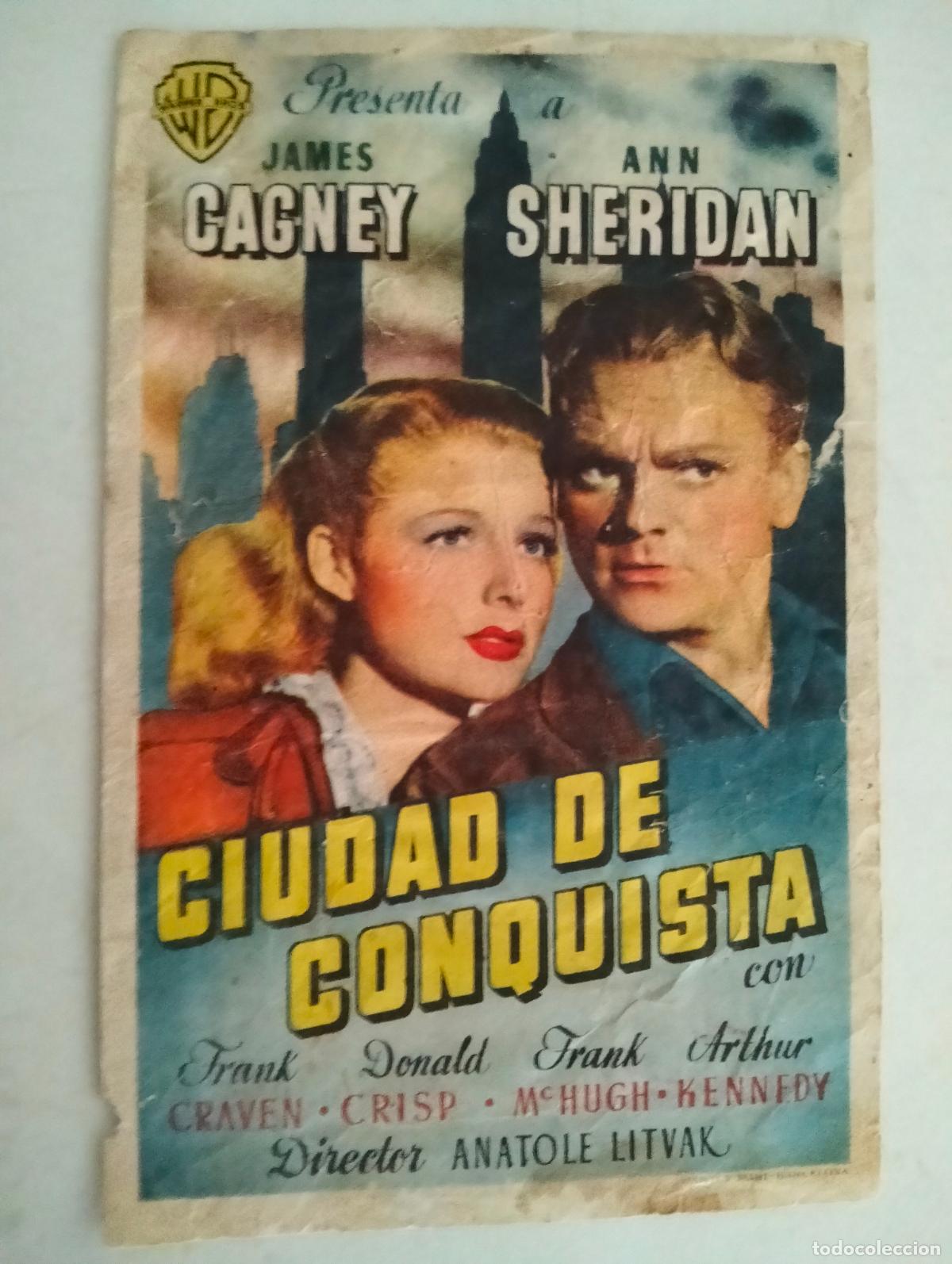 Cine: FOLLETO DE CINE, CIUDAD DE CONQUISTA, PUBLICIDAD SALON VARIETES