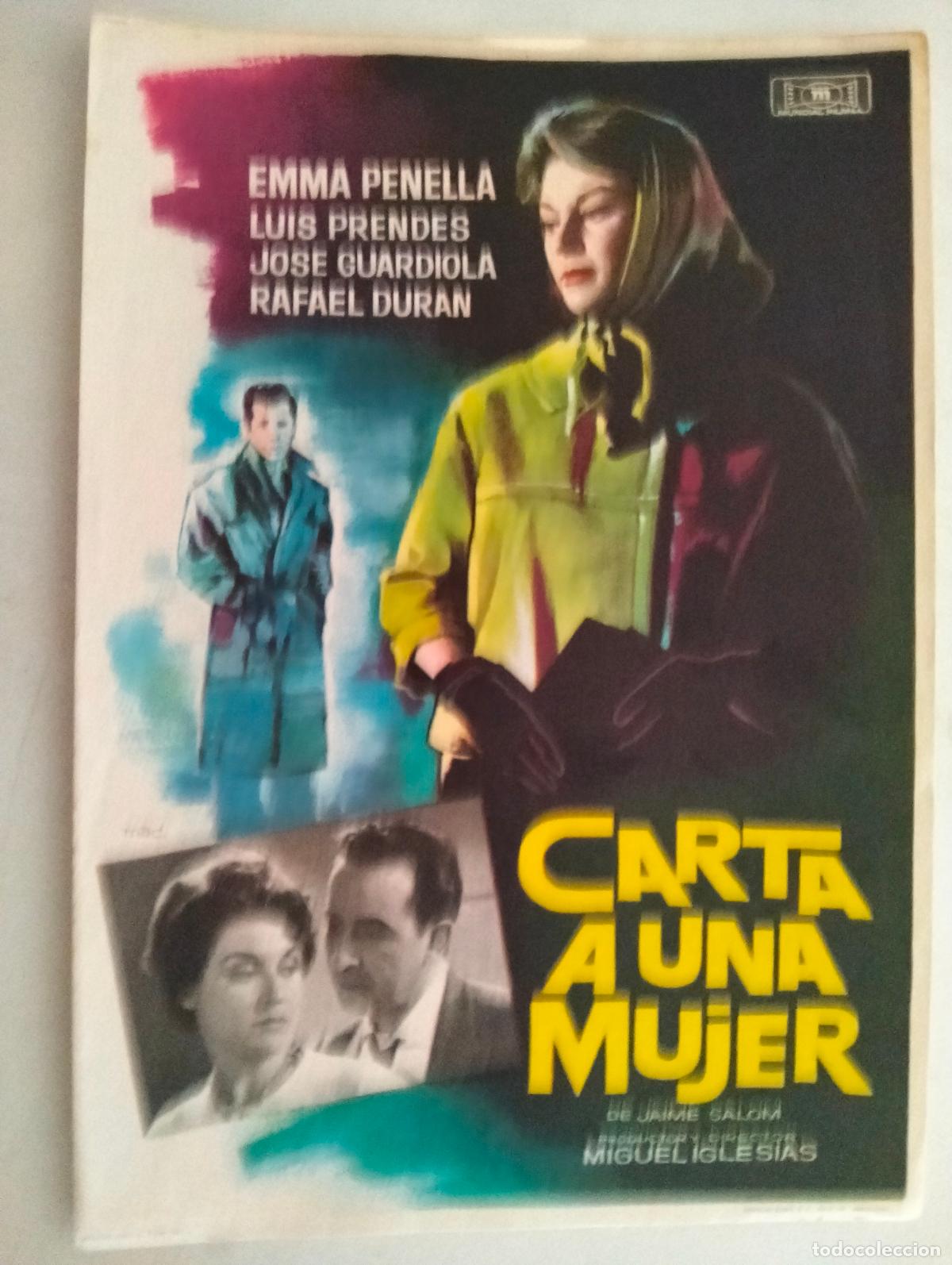 Cine: FOLLETO DE CINE, CARTA A UNA MUJER