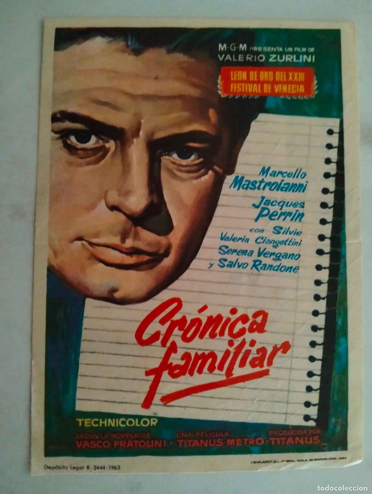 Cine: FOLLETO DE CINE, CRONICA FAMILIAR