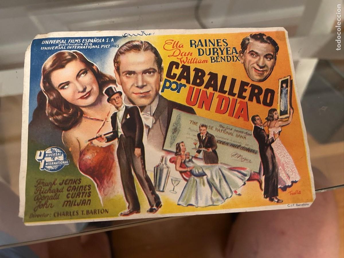 Cine: 1336 caballero por un dia sin publicidad buen estado
