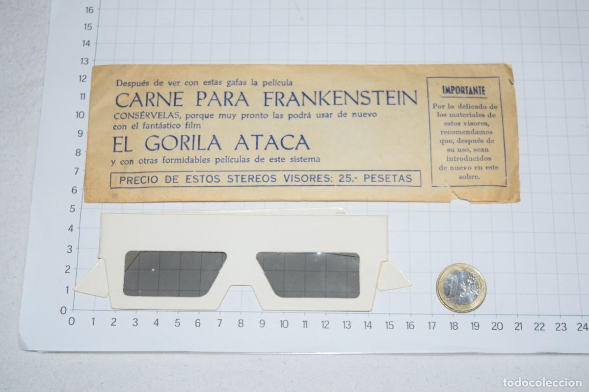  Flyers Publicitaires de films Anciens: CARNE PARA FRANKENSTEIN / EL GORILA ATACA, Gafas 3 dimensiones / 3D Space-Visi&oacute;n - &iexcl;Mira, dif&iacute;cil!