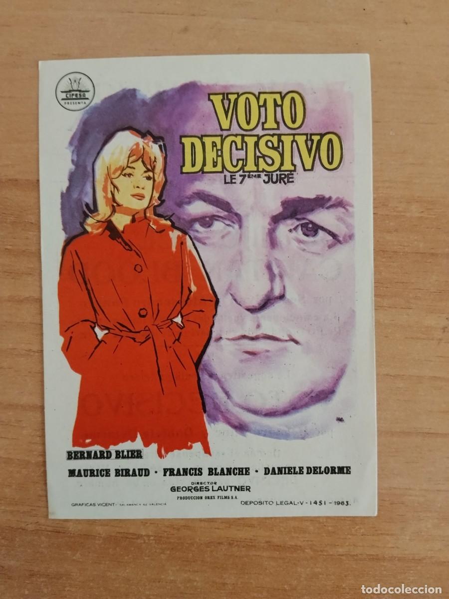  Flyers Publicitaires de films Anciens: TURQUE-PROGRAMA DE LA PELICULA --VOTO DECISIVO ct