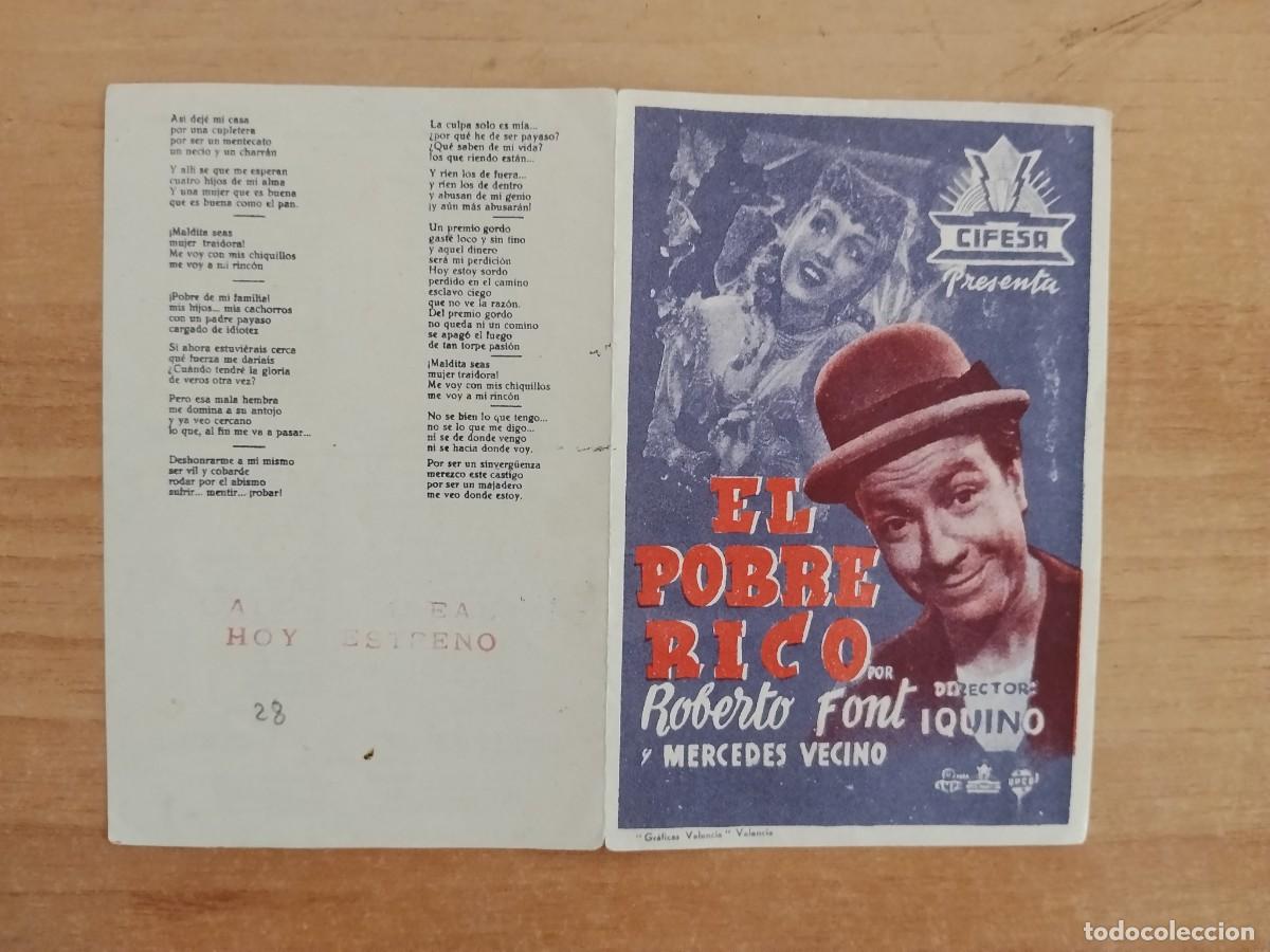 Cine: TURQUE-PROGRAMA DE LA PELICULA --EL POBRE RICO