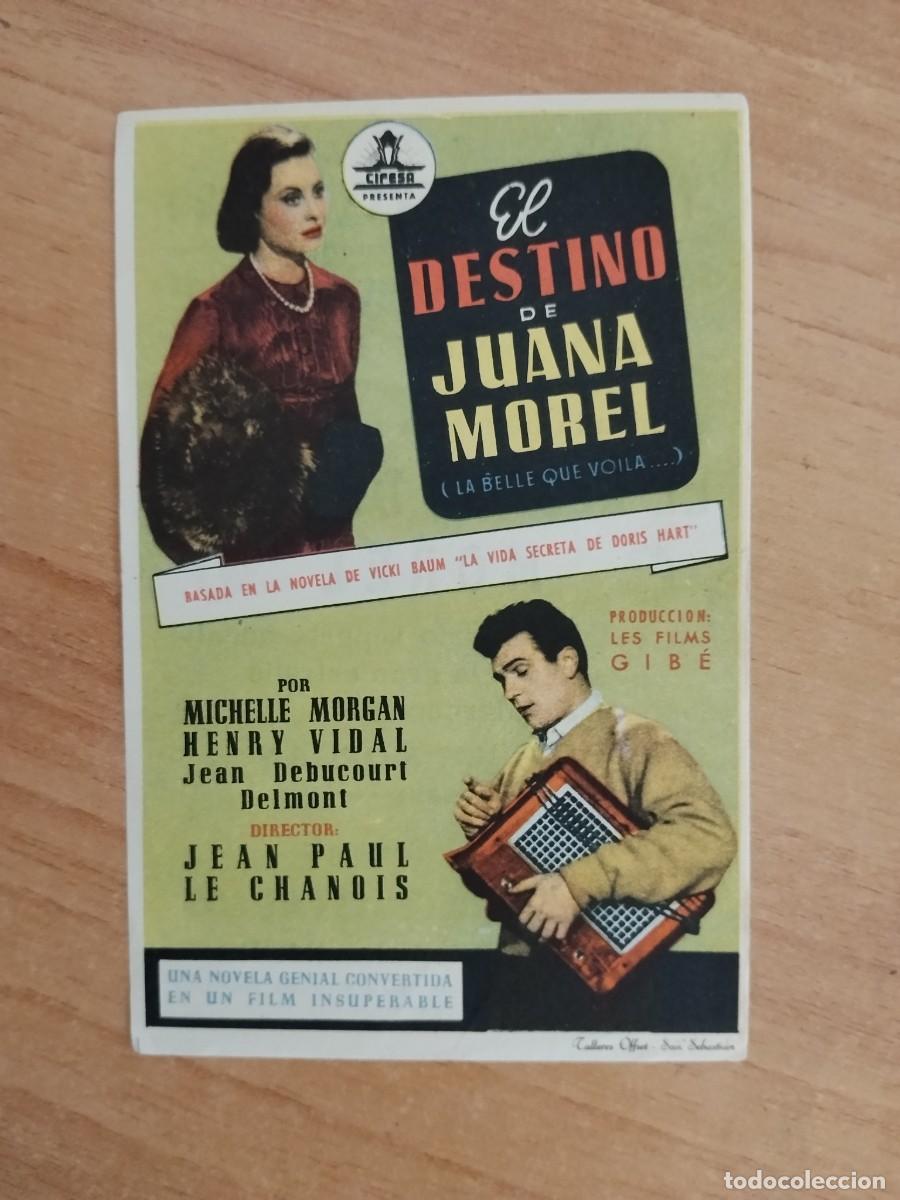 Cine: TURQUE-PROGRAMA DE LA PELICULA --EL DESTINO DE JUANA MOREL ct