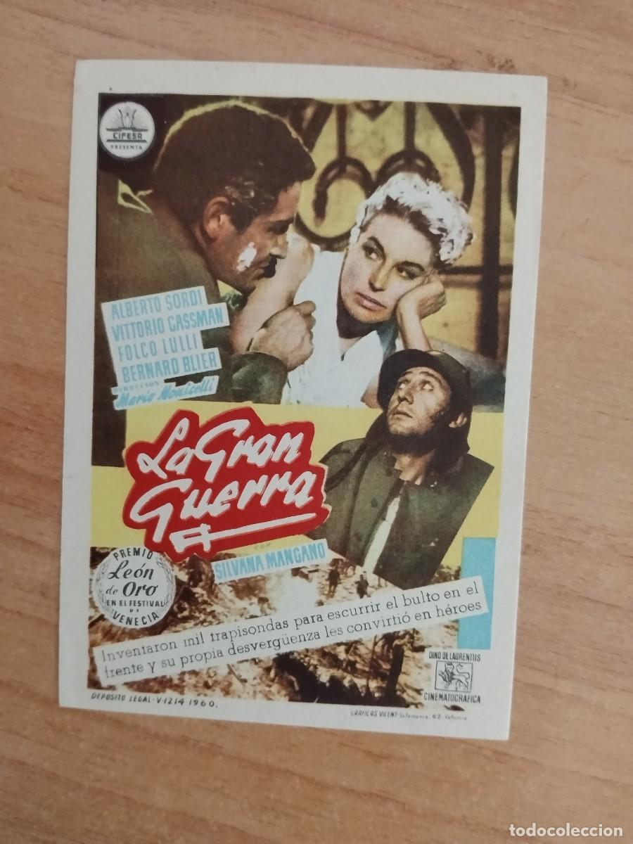  Flyers Publicitaires de films Anciens: TURQUE-PROGRAMA DE LA PELICULA --LA GRAN GUERRA