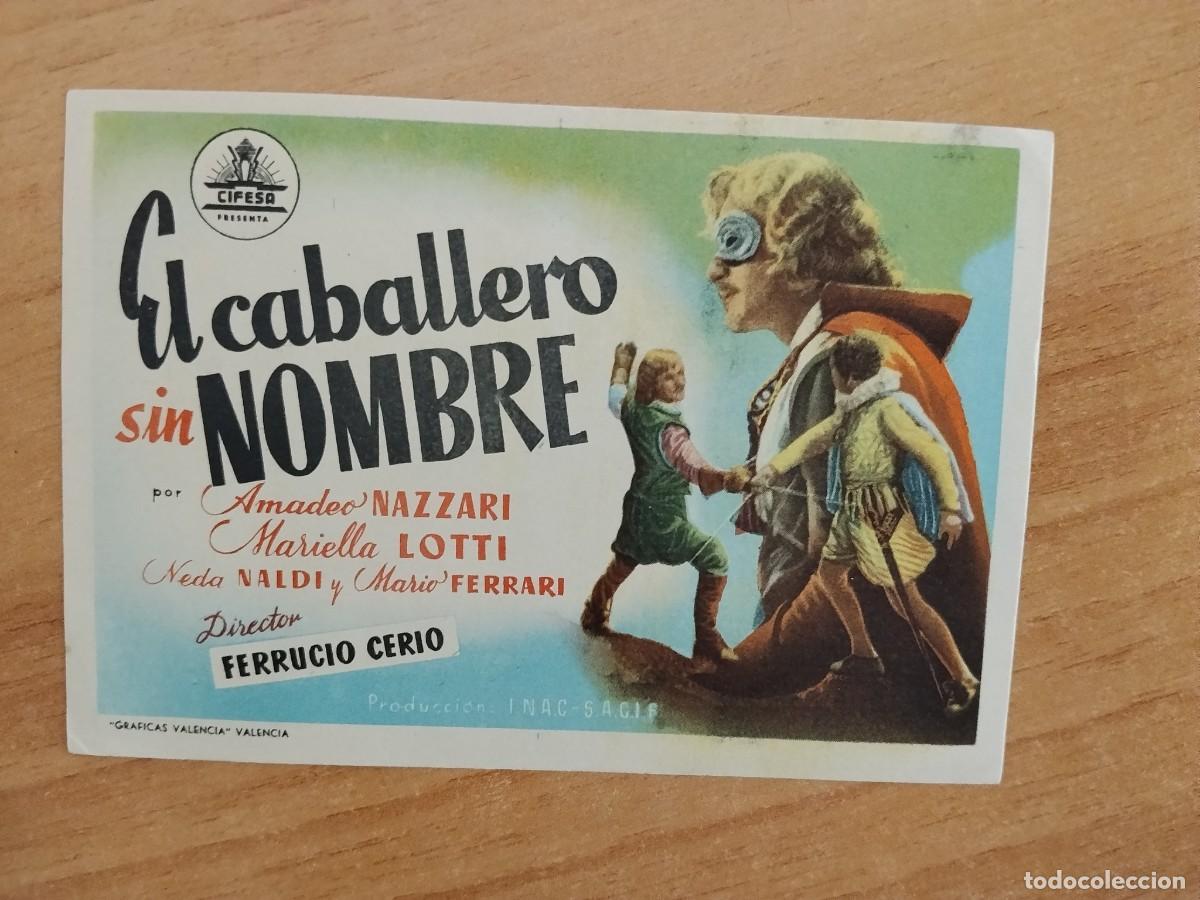 Cine: TURQUE-PROGRAMA DE LA PELICULA --EL CABALLERO SIN NOMBRE