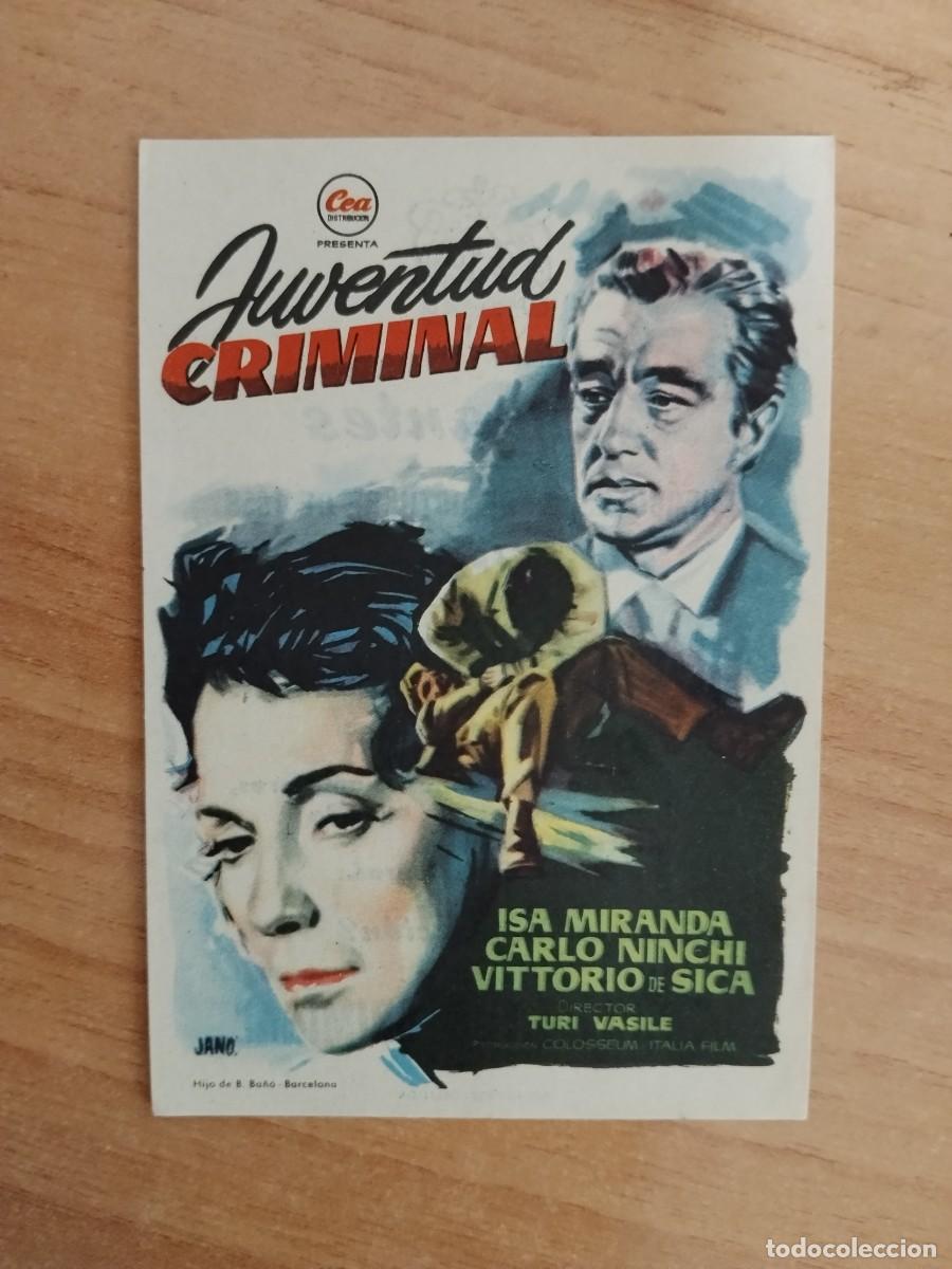 Cine: TURQUE-PROGRAMA DE LA PELICULA --JUVENTUD CRIMINAL ct