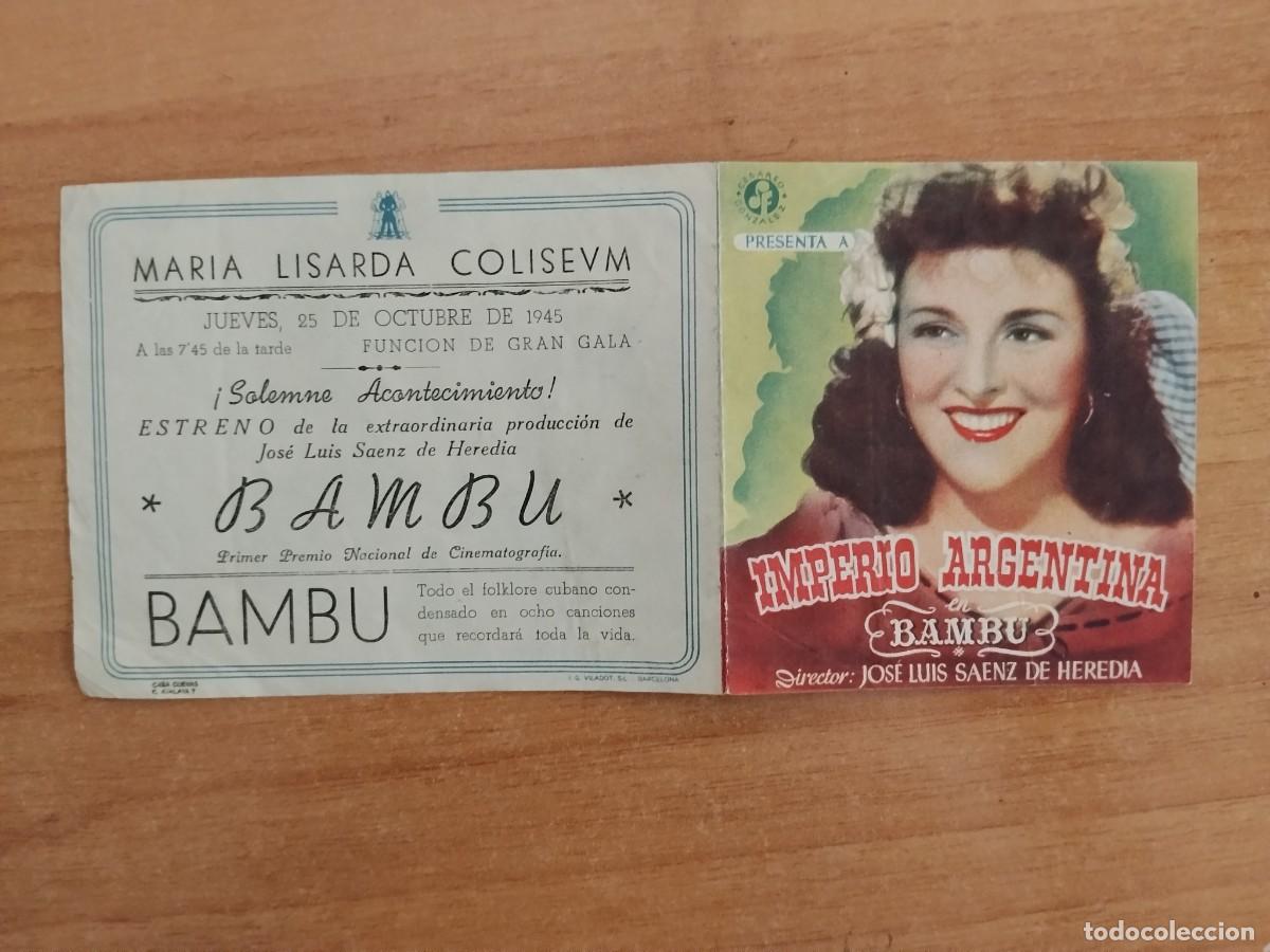Cine: TURQUE-PROGRAMA DE LA PELICULA --BAMBU ct