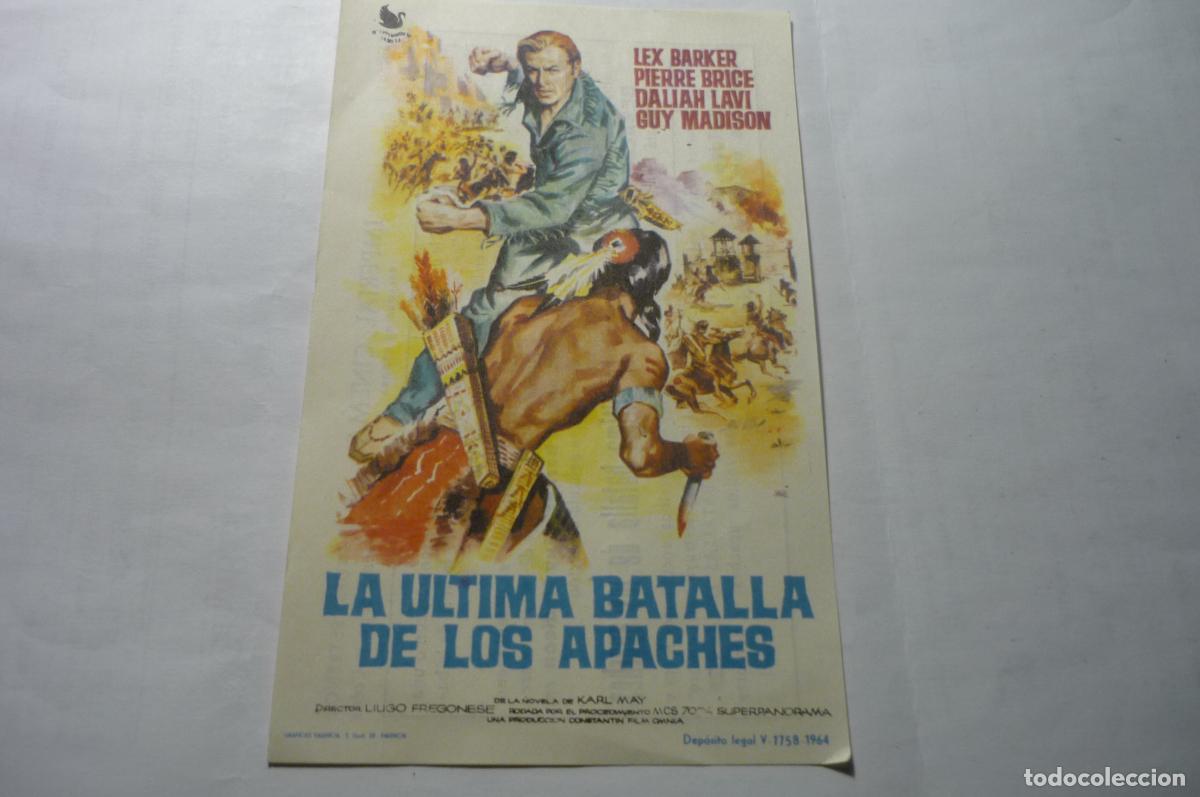 Cine: programa la ultima batalla de los apaches -lex barker publicidad