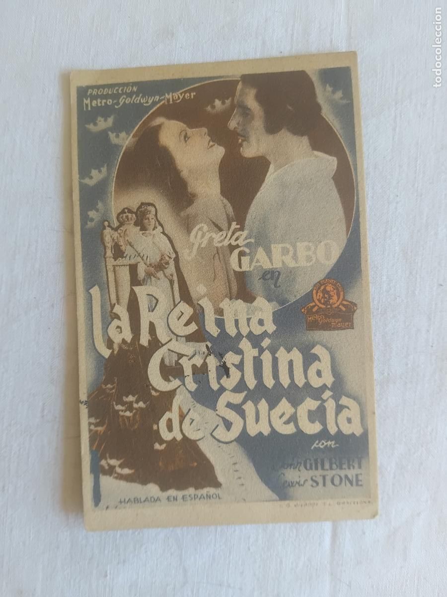 Cine: PROGRAMA DE CINE LA REINA CRISTINA DE SUECIA. CINE SMART 1936.