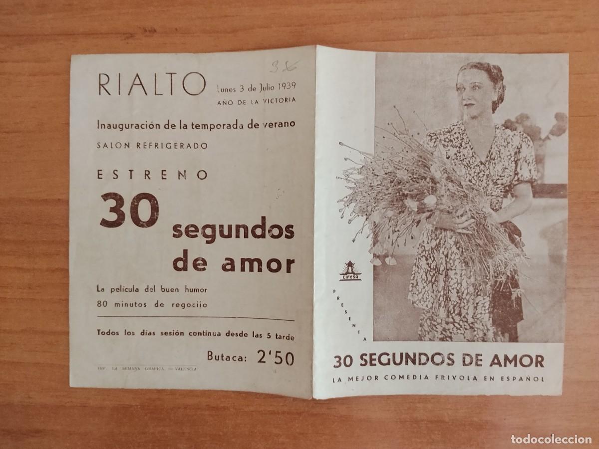 Cine: TURQ-PROGRAMA DE LA PELICULA --30 SEGUNDOS DE AMOR