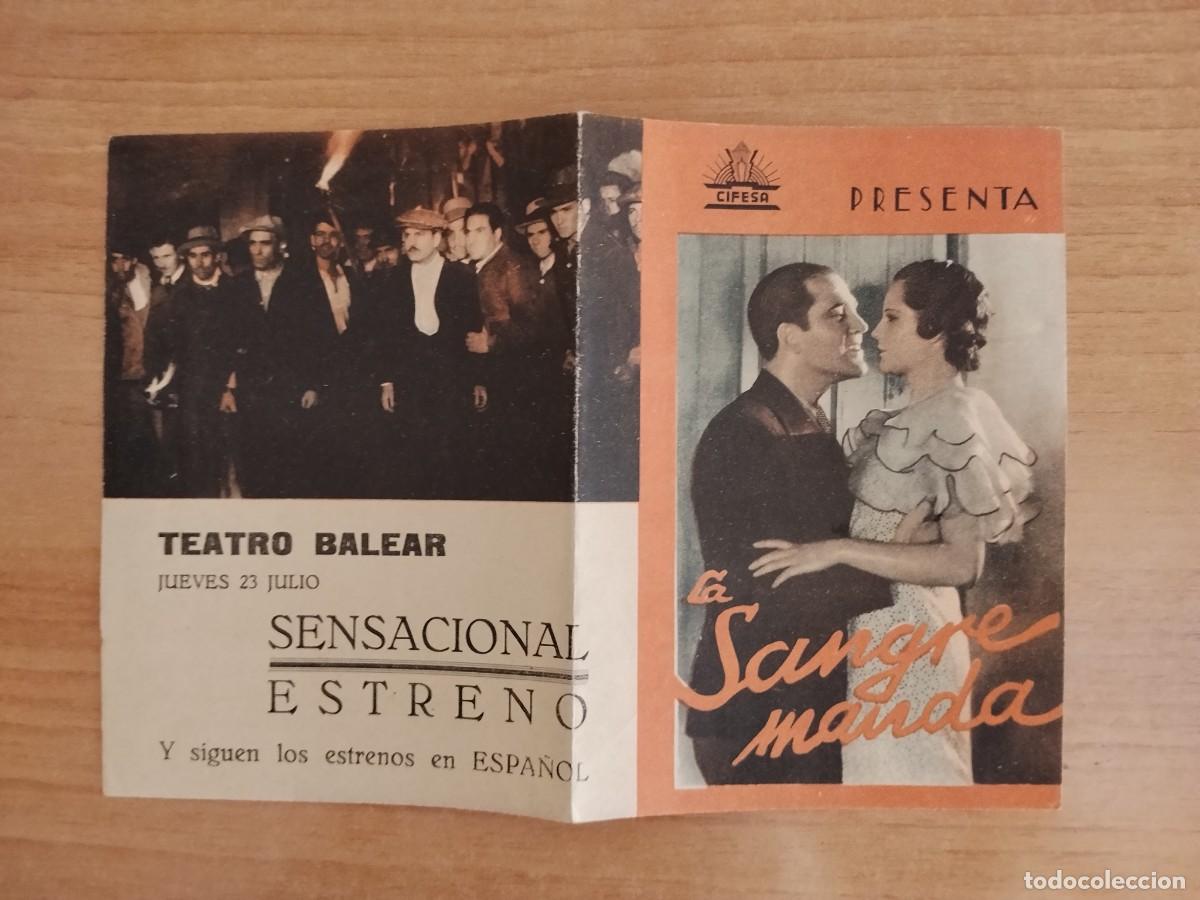Cine: TURQ-PROGRAMA DE LA PELICULA --LA SANGRE MANDA