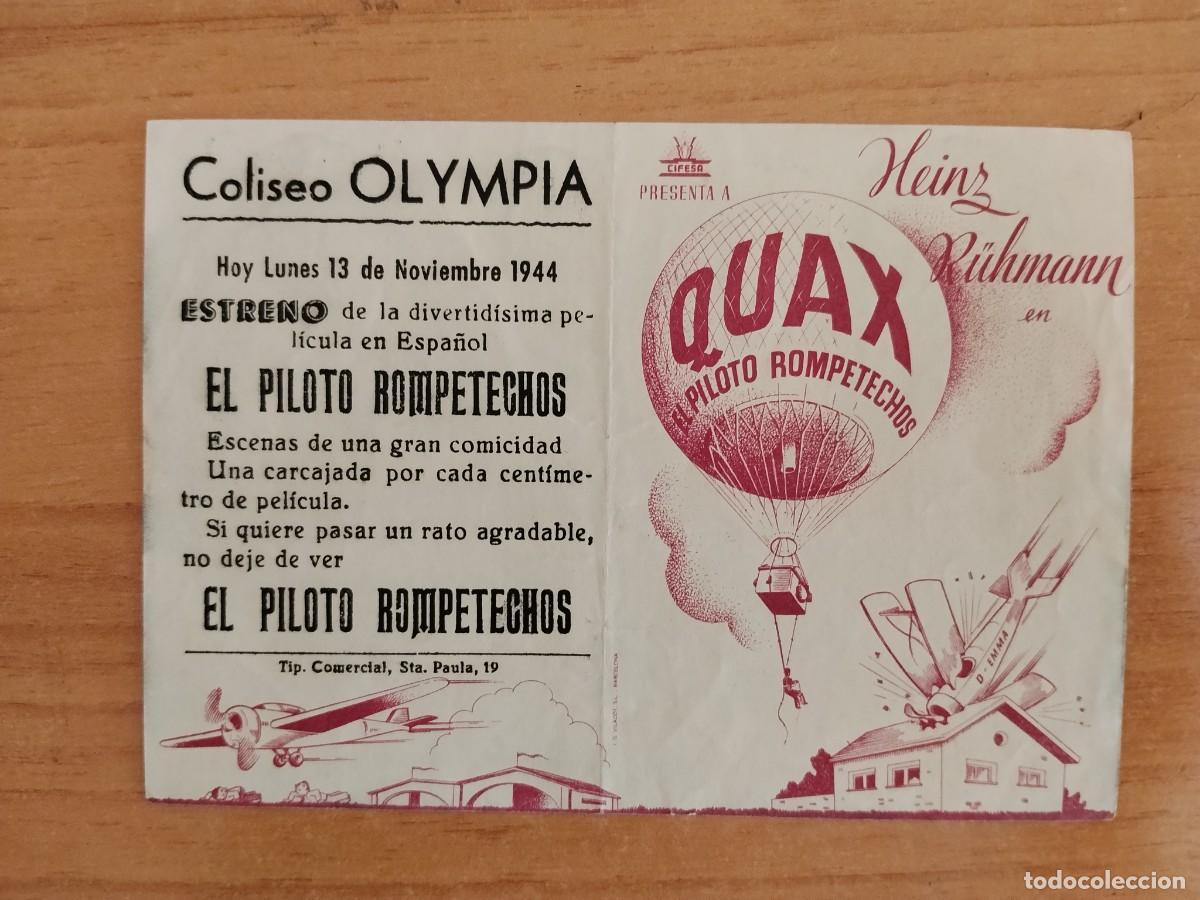 Cine: TURQ-PROGRAMA DE LA PELICULA --QUAX PILOTO ROMPETECHOS