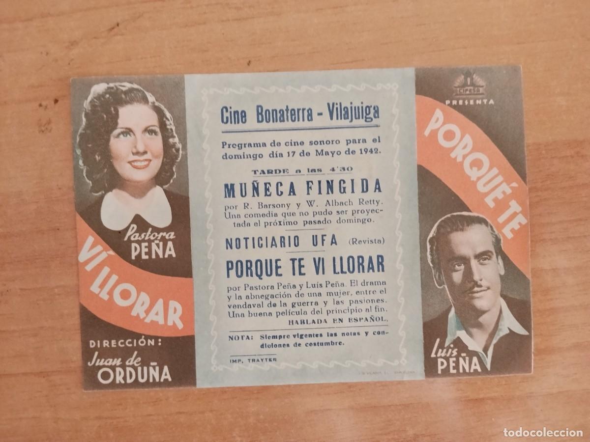 Cine: TURQ-PROGRAMA DE LA PELICULA --PORQUE TE VI LLORAR