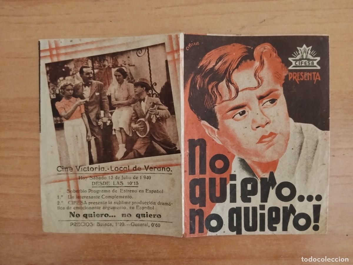 Cine: TURQ-PROGRAMA DE LA PELICULA --NO QUIERO NO QUIERO (grande)
