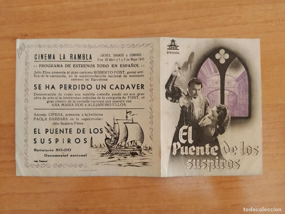 Cine: TURQ-PROGRAMA DE LA PELICULA --EL PUENTE DE LOS SUSPIROS