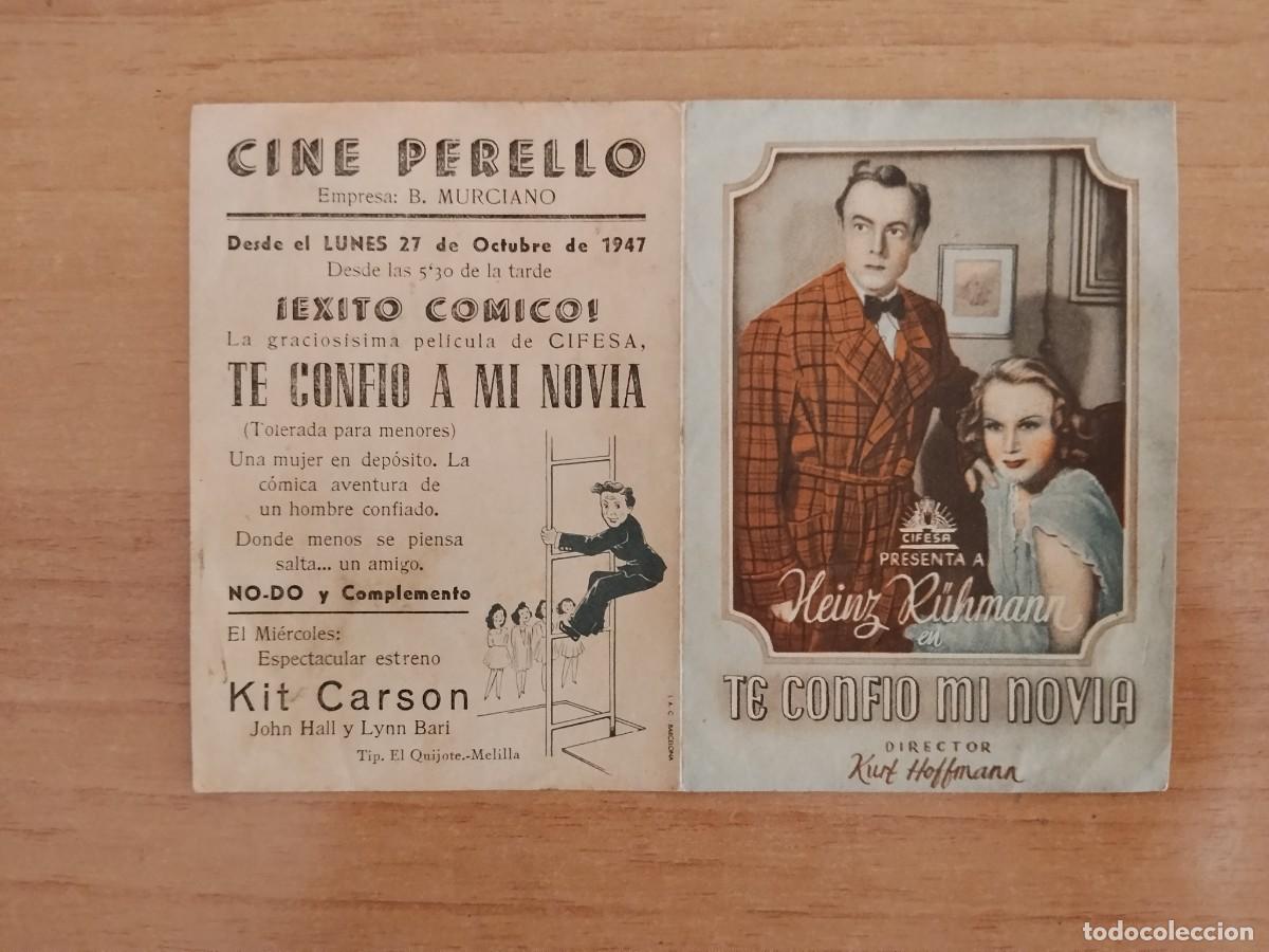 Cine: TURQ-PROGRAMA DE LA PELICULA --TE CONFIO MI NOVIA