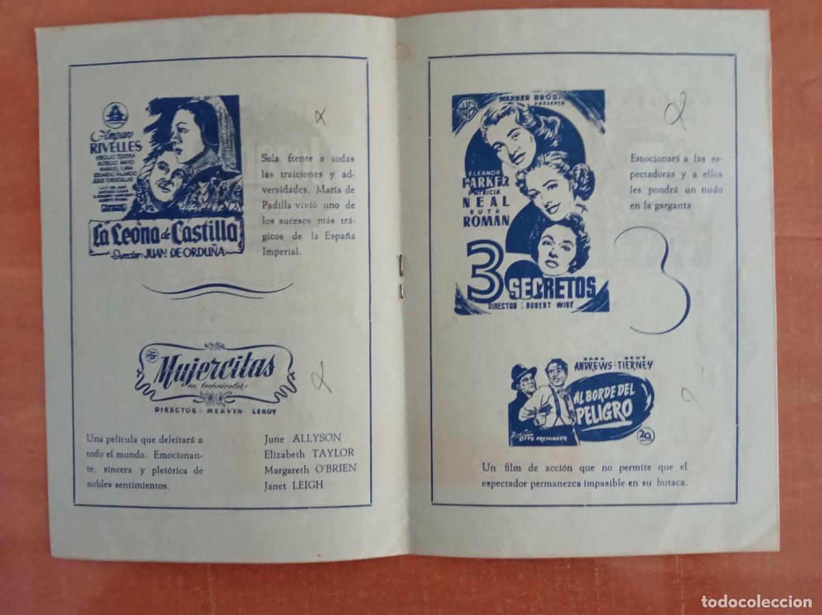 Cine: MORENA Y PELIGROSA, LA LEONA DE CASTILLA, 3 SECRETOS, FOLLETO LOCAL DE 12 PAG.