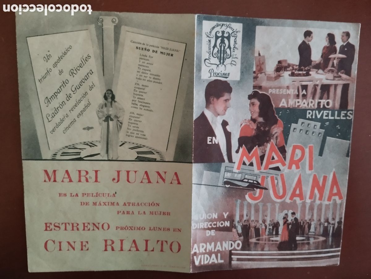 Cine: Folleto Programa de cine DOBLE - MARI JUANA