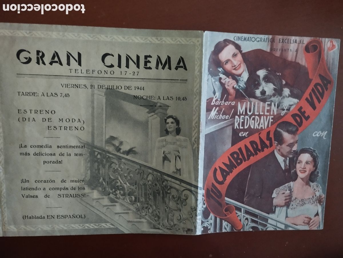 Cine: Folleto Programa de cine DOBLE - CAMBIAR&Aacute;S DE VIDA