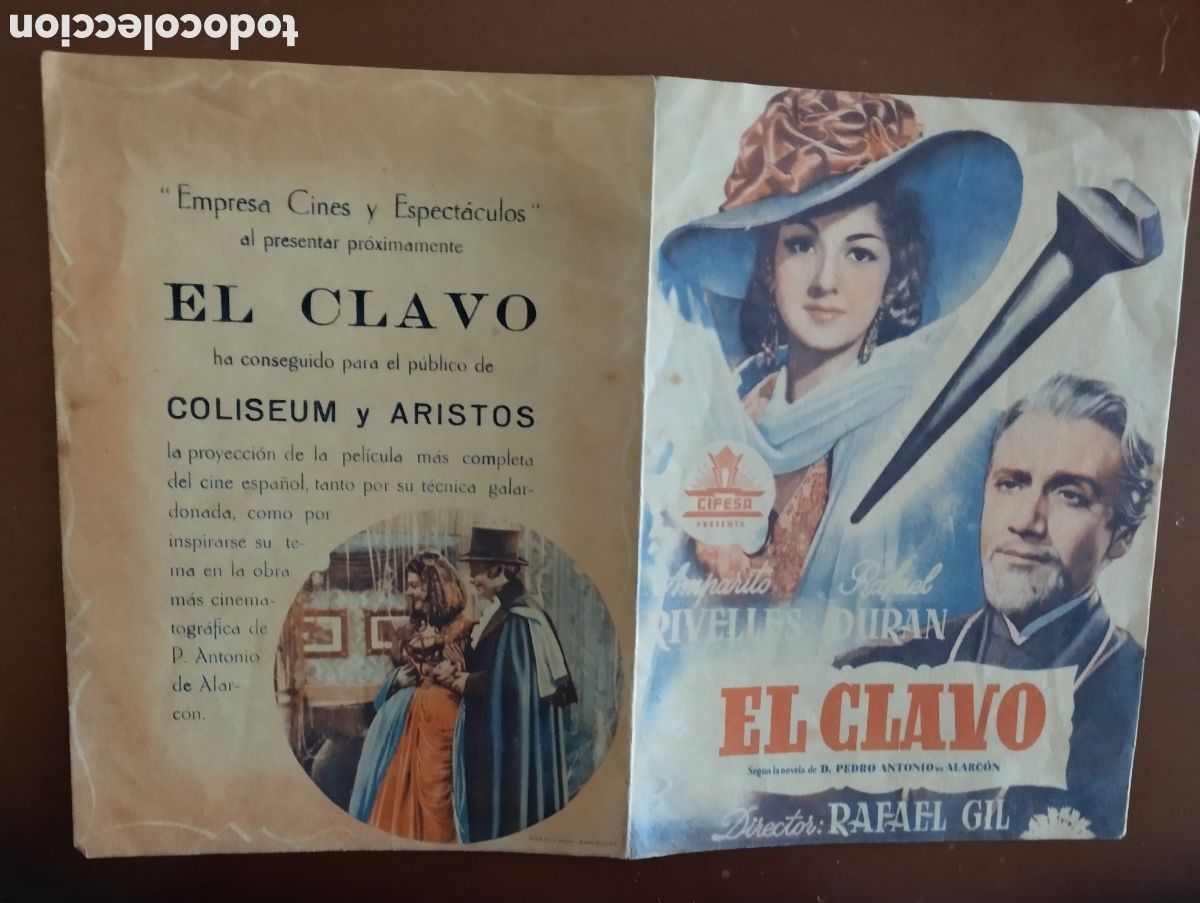 Cine: Folleto Programa de cine DOBLE - EL CLAVO