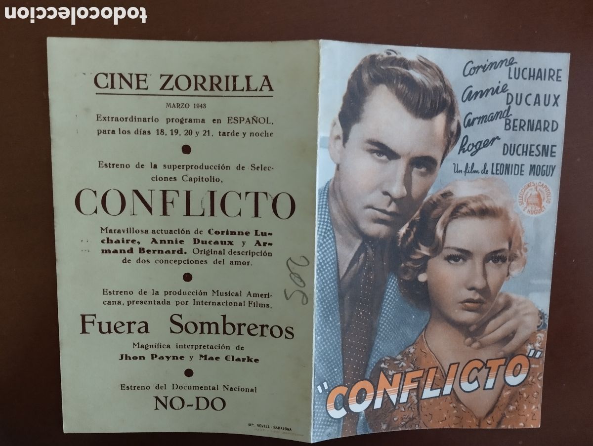 Cine: Folleto Programa de cine DOBLE - CONFLICTO