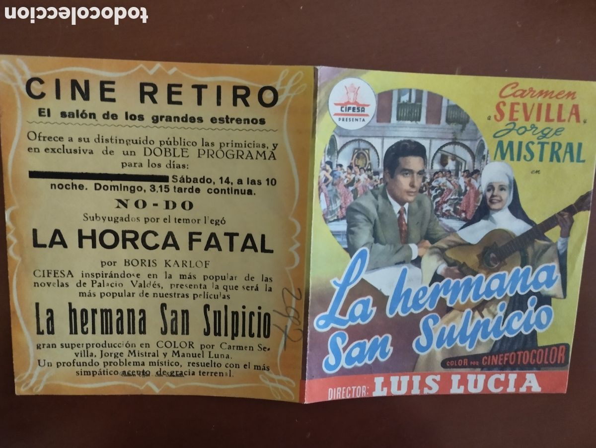 Cine: Folleto Programa de cine DOBLE - LA HERMANA SAN SULPICIO - Foto 1