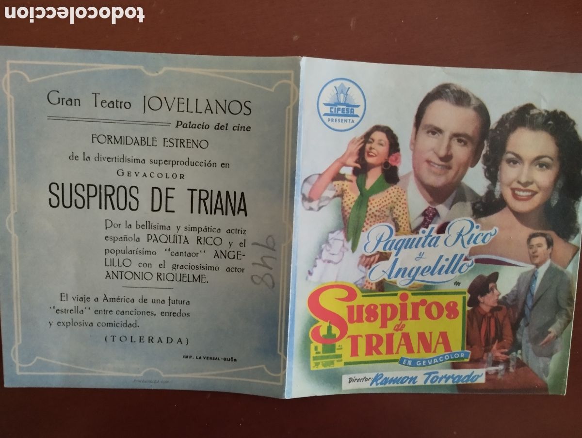 Cine: Folleto Programa de cine DOBLE - SUSPIROS DE TRIANA - Foto 1