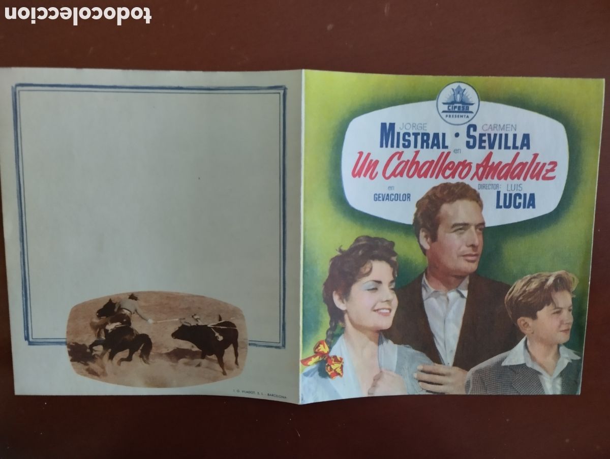 Cine: Folleto Programa de cine DOBLE - UN CABALLERO ANDALUZ - Foto 1