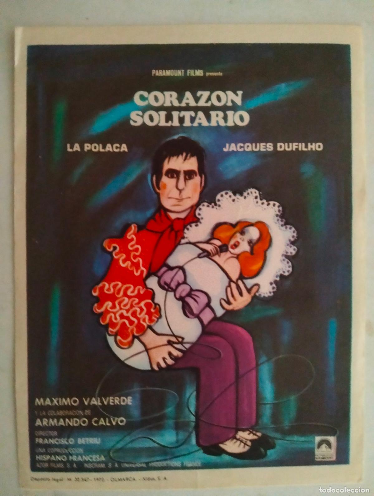 Cine: FOLLETO DE CINE, CORAZON SOLITARIO