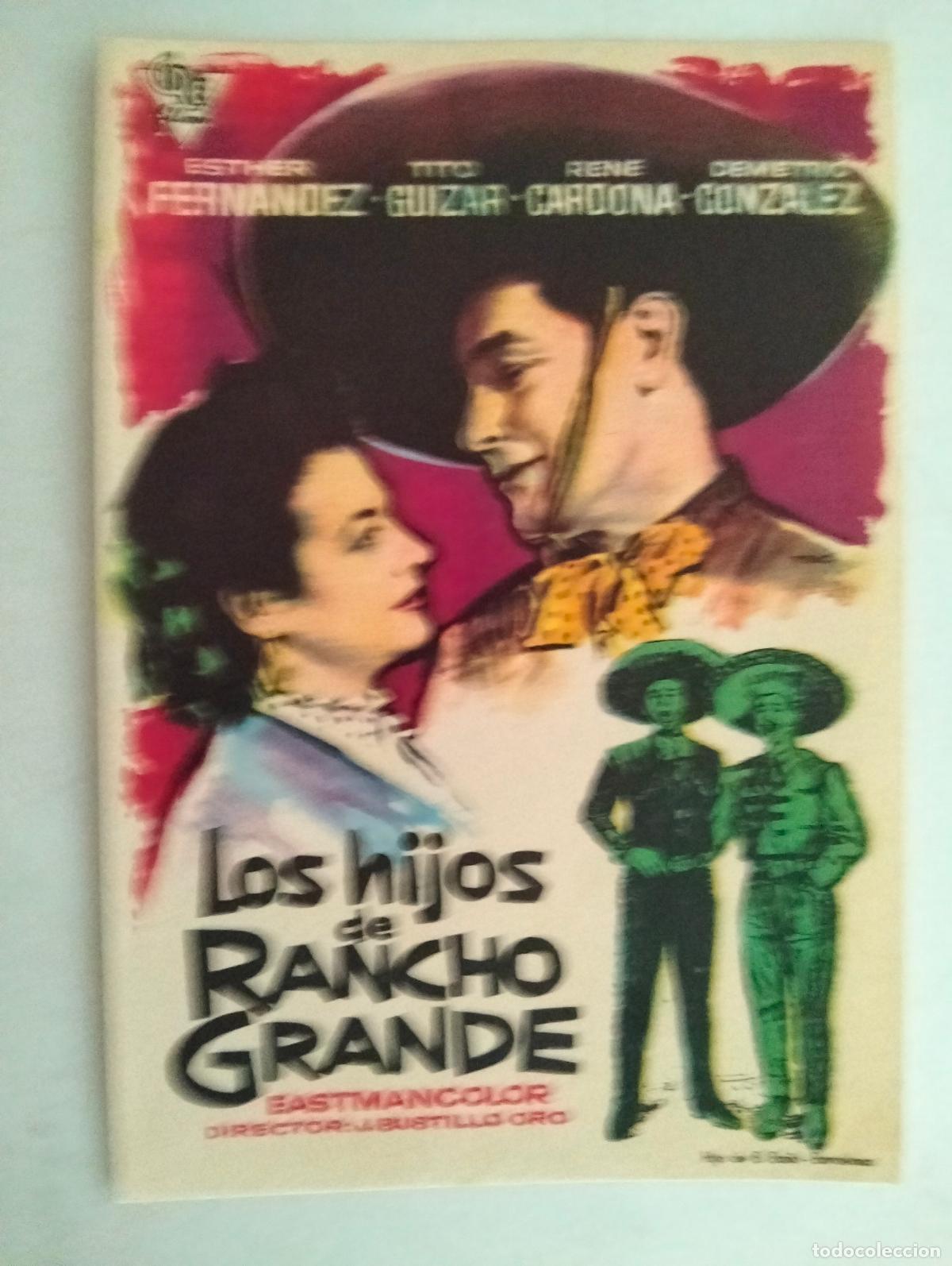  Flyers Publicitaires de films Anciens: FOLLETO DE CINE, LOS HIJOS DE RANCHO GRANDE