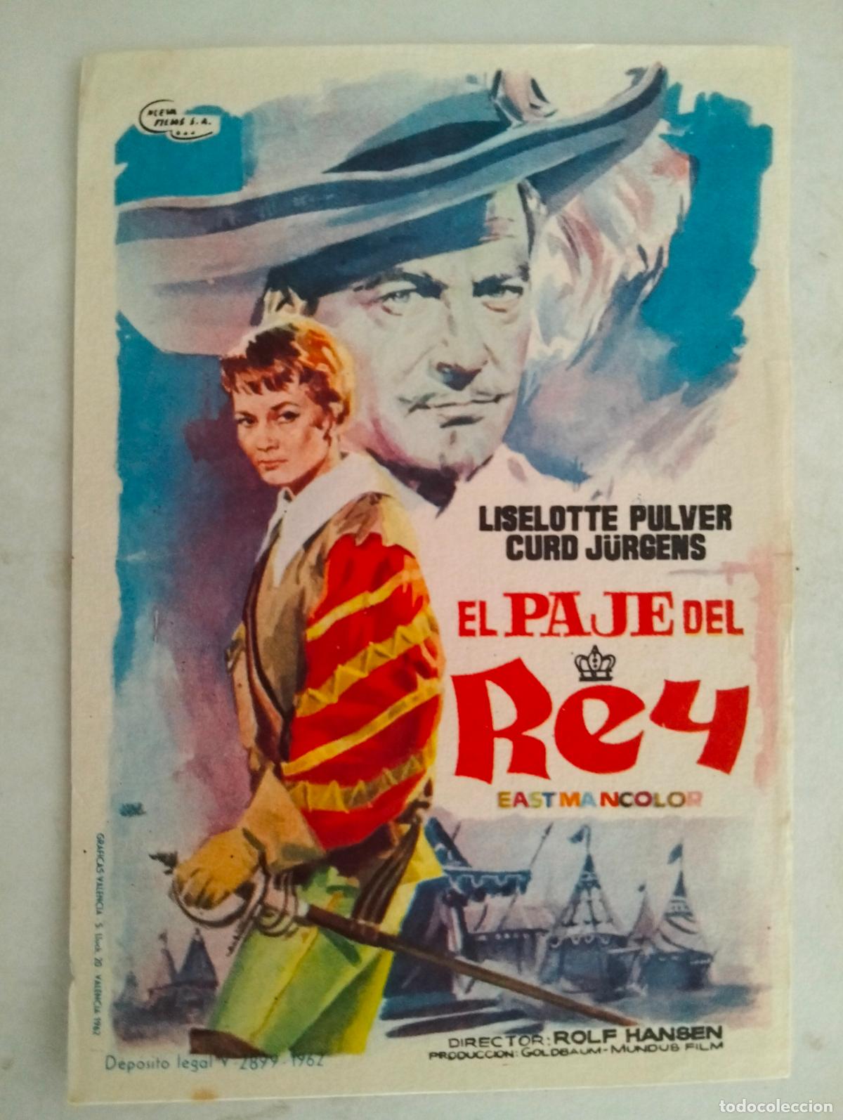 Cine: FOLLETO DE CINE, EL PAJE DEL REY
