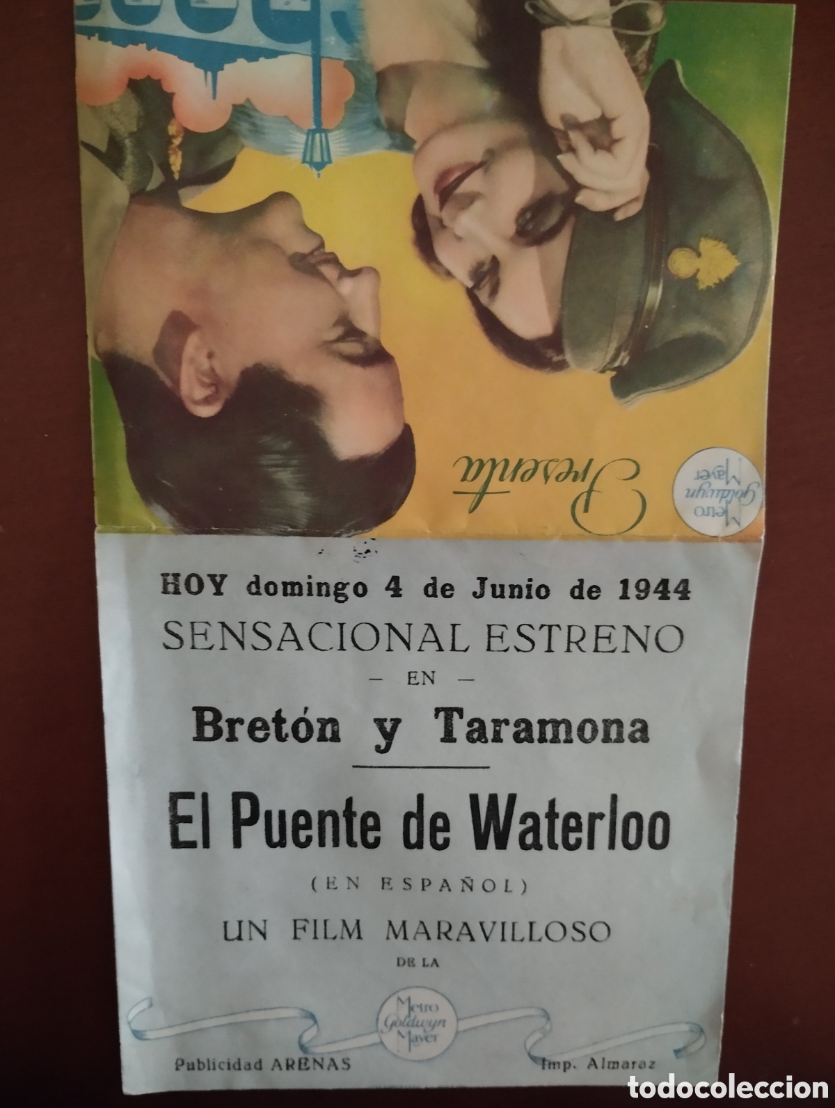 Cine: Folleto Programa de cine DOBLE - EL PUENTE DE WATERLOO - Foto 1