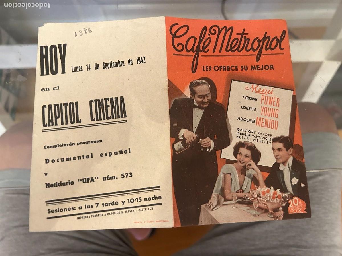 Cine: 1386 cafe metropol capitol cinema castellon nuevo con publidad