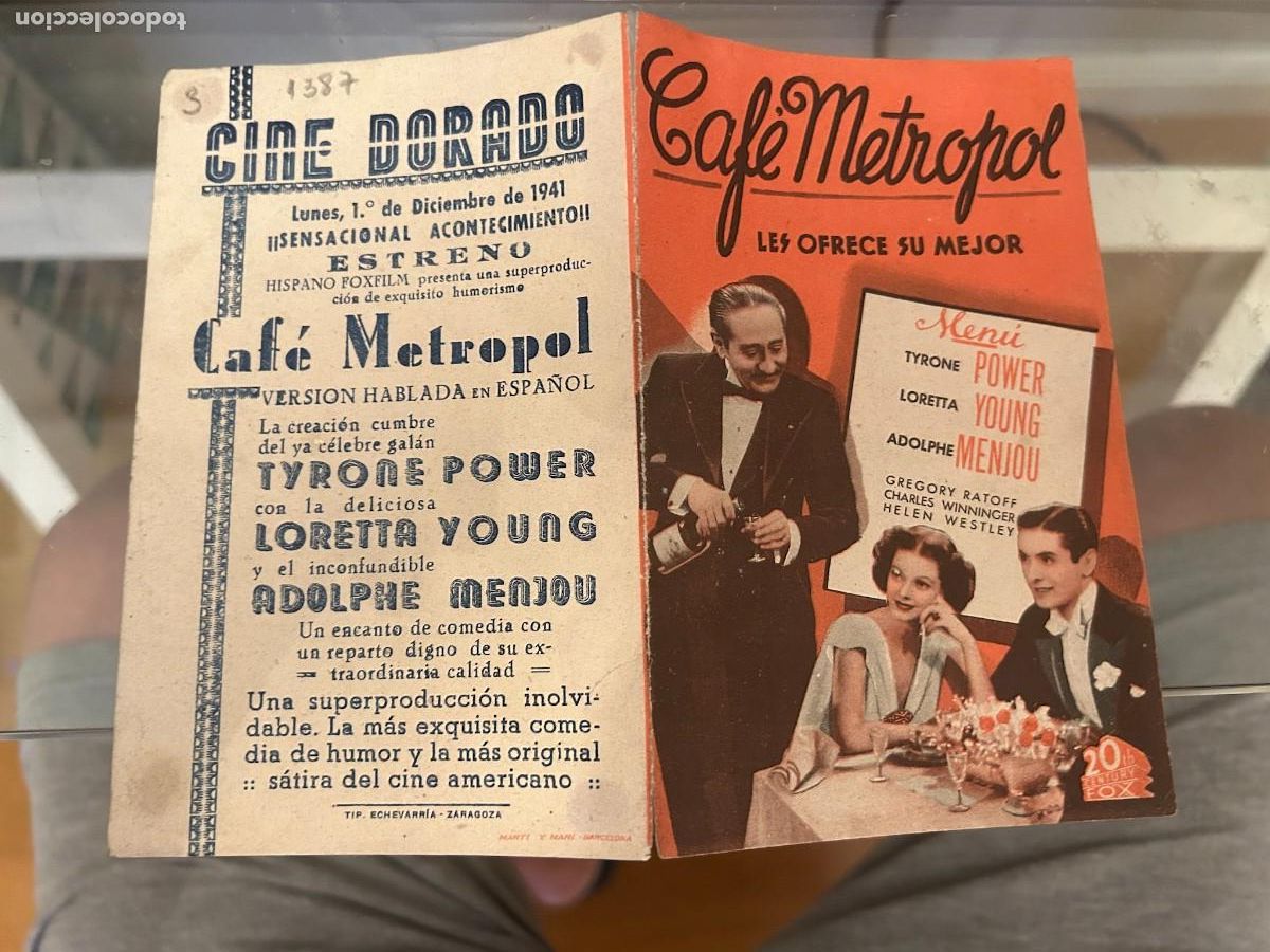 Cine: 1387 cafe metropol cine dorado zaragoza con publicidad buen estado