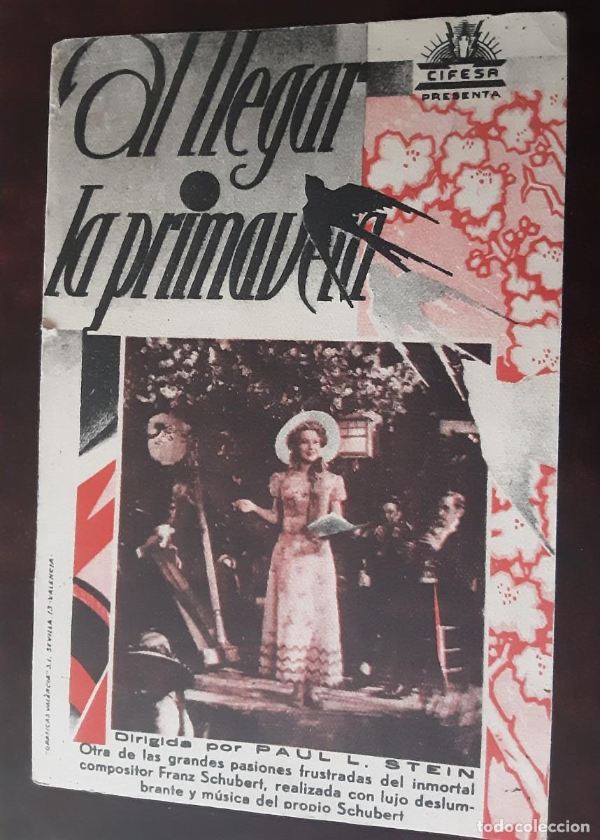 Cine: AL LLEGAR LA PRIMAVERA, YANE BAXTER, RICHARD TAUBER. CIFESA.