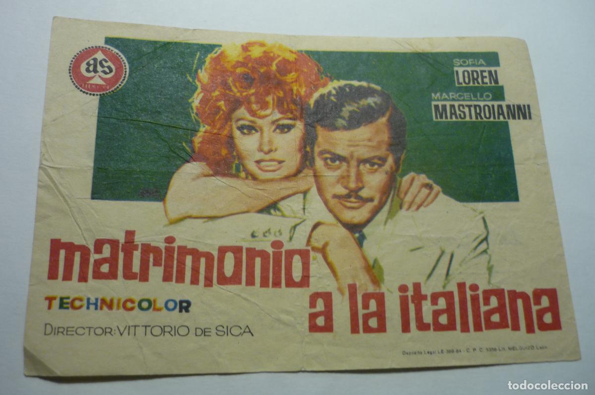 Cine: programa matrimonio a la italiana,.sofia loren publicidad monterrosa reus