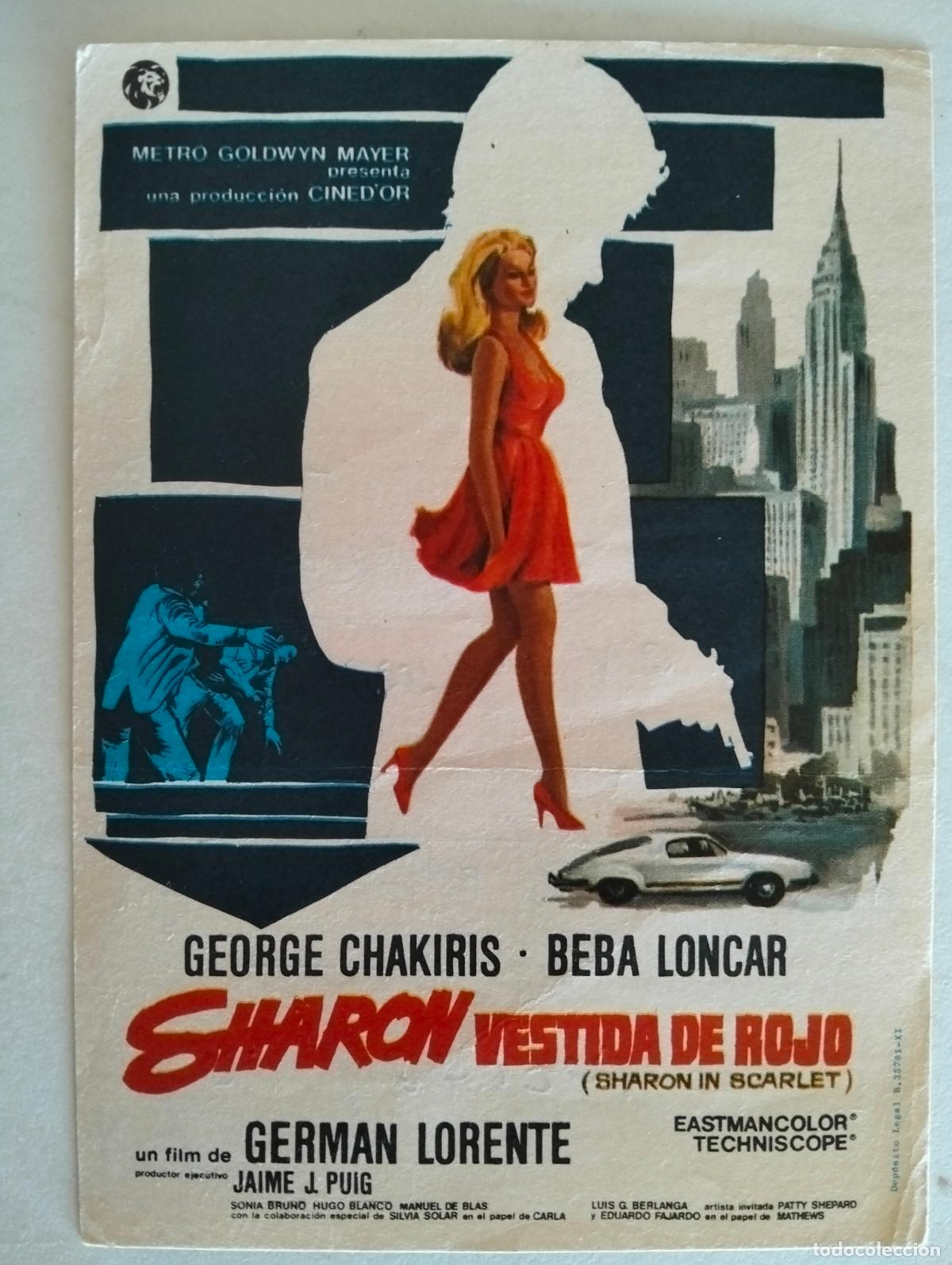 Cine: FOLLETO DE CINE, SHARON VESTIDA DE ROJO