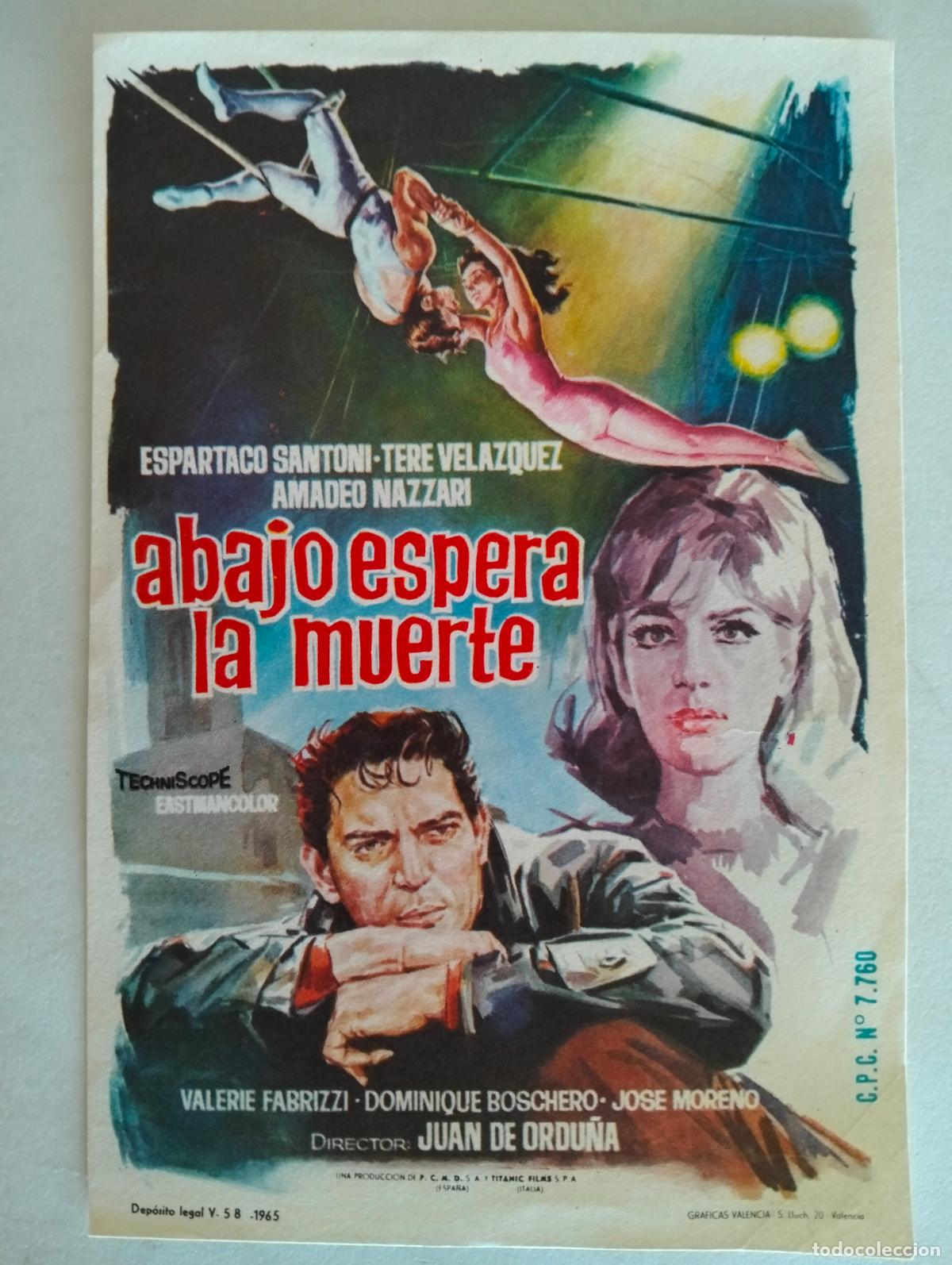Cine: FOLLETO DE CINE, ABAJO ESPERA LA MUERTE