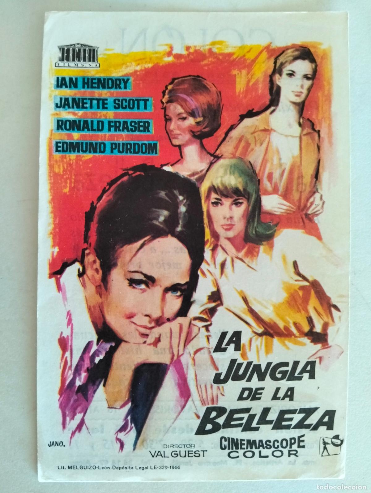 Cine: FOLLETO DE CINE, LA JUGLA DE LA BELLEZA, PUBLICIDAD CINE COLON, A&Ntilde;O 1967