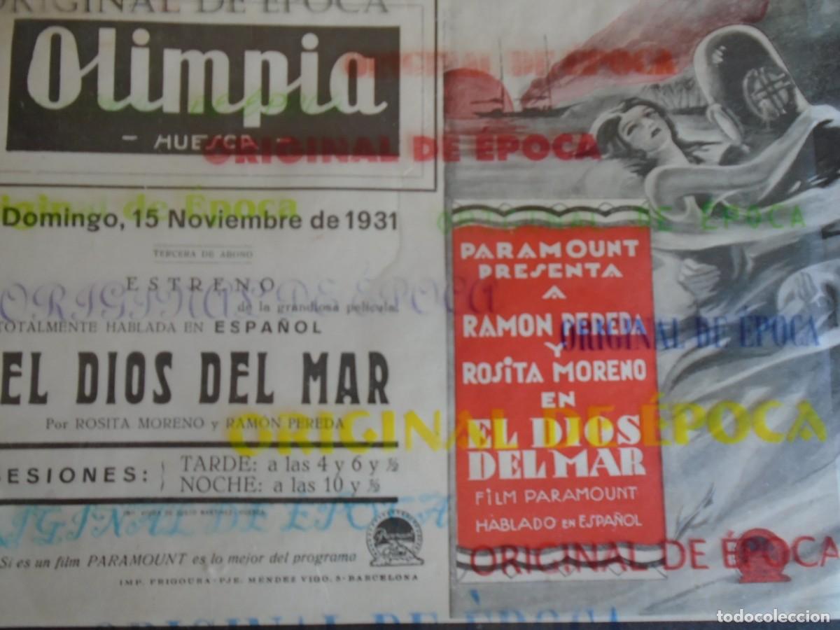 Cine: (OH-003)PROGRAMA EL DIOS DEL MAR A&Ntilde;O 1931 - TEATRO OLIMPIA (HUESCA)
