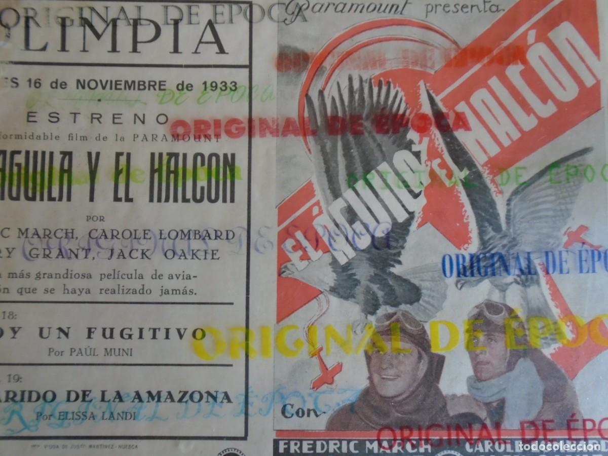 Cine: (OH-005)PROGRAMA EL AGUILA Y EL HALCON A&Ntilde;O 1933- TEATRO OLIMPIA (HUESCA)