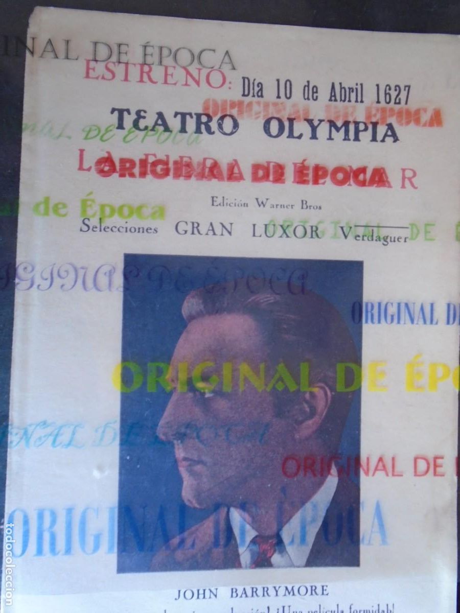 Cine: (OH-015)PROGRAMA AL LA FIERA DEL MAR A&Ntilde;O 1927 (ERROR DE IMPRENTA)- TEATRO OLIMPIA (HUESCA)